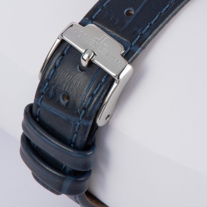 Женские часы Jacques Lemans Classic 1-2189C, механизм кварцевый, циферблат синий, браслет кожа — Изображение 5