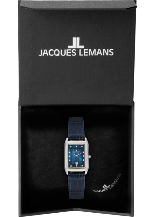 Женские часы Jacques Lemans Classic 1-2189C, механизм кварцевый, циферблат синий, браслет кожа — Изображение 6