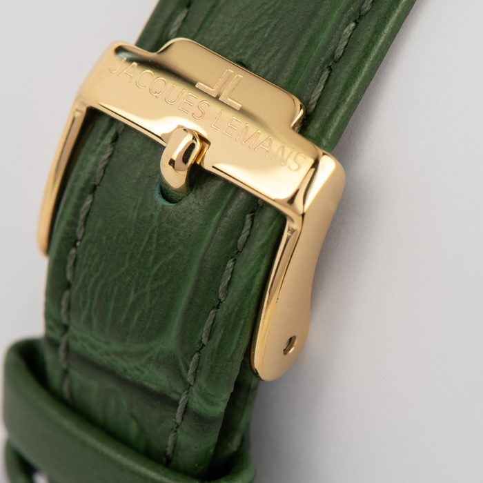 Женские часы Jacques Lemans Classic 1-2189F, механизм кварцевый, циферблат зеленый, браслет кожа — Изображение 5