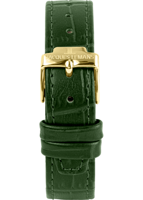 Женские часы Jacques Lemans Classic 1-2189F, механизм кварцевый, циферблат зеленый, браслет кожа — Изображение 6