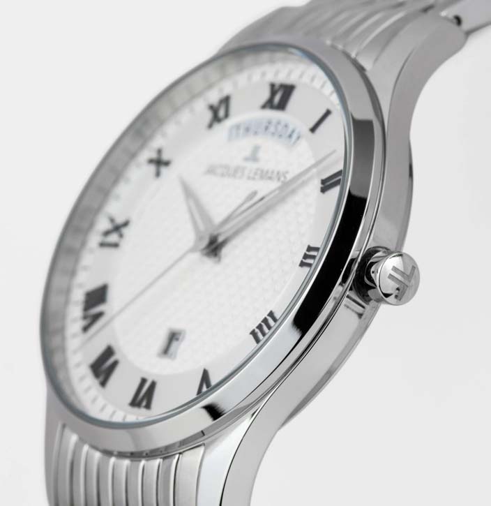 Мужские часы Jacques Lemans London 1-2193N, механизм кварцевый, циферблат серебристый, браслет нержавеющая сталь — Изображение 2