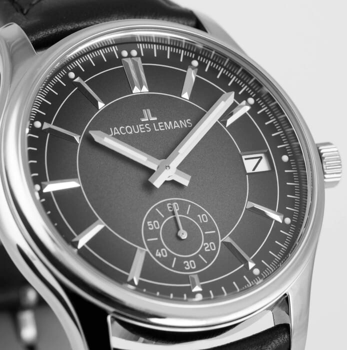 Мужские часы Jacques Lemans Classic 1-2197A, механизм кварцевый, циферблат черный, браслет кожа — Изображение 2