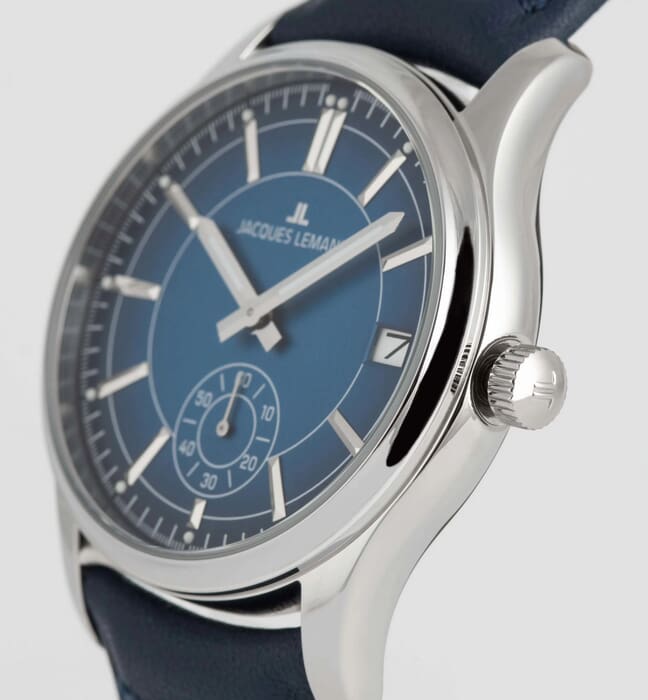 Мужские часы Jacques Lemans Classic 1-2197B, механизм кварцевый, циферблат синий, браслет кожа — Изображение 4