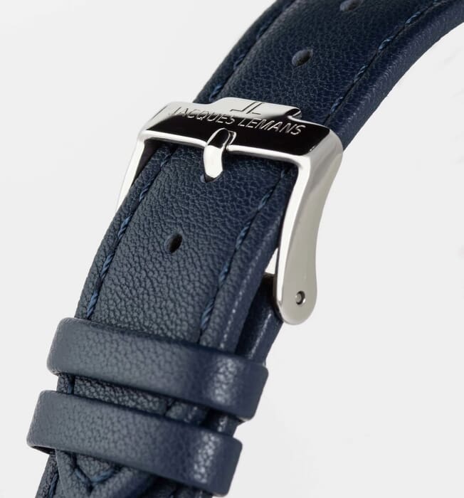 Мужские часы Jacques Lemans Classic 1-2197B, механизм кварцевый, циферблат синий, браслет кожа — Изображение 5