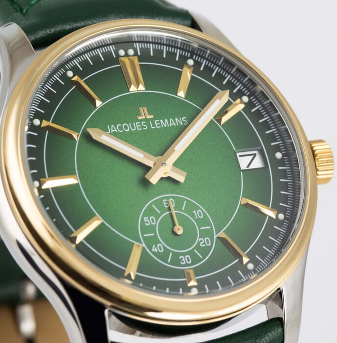 Мужские часы Jacques Lemans Classic 1-2197D, механизм кварцевый, циферблат зеленый, браслет кожа — Изображение 2