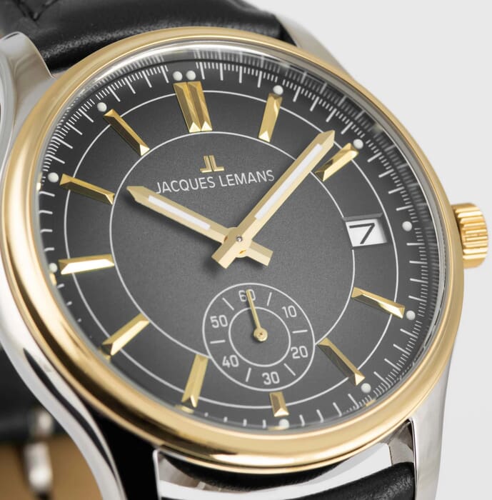 Мужские часы Jacques Lemans Classic 1-2197E, механизм кварцевый, циферблат черный, браслет кожа — Изображение 2