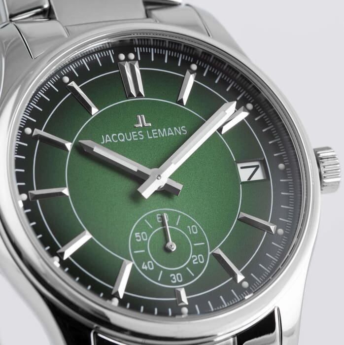 Мужские часы Jacques Lemans Classic 1-2197H, механизм кварцевый, циферблат зеленый, браслет нержавеющая сталь — Изображение 2