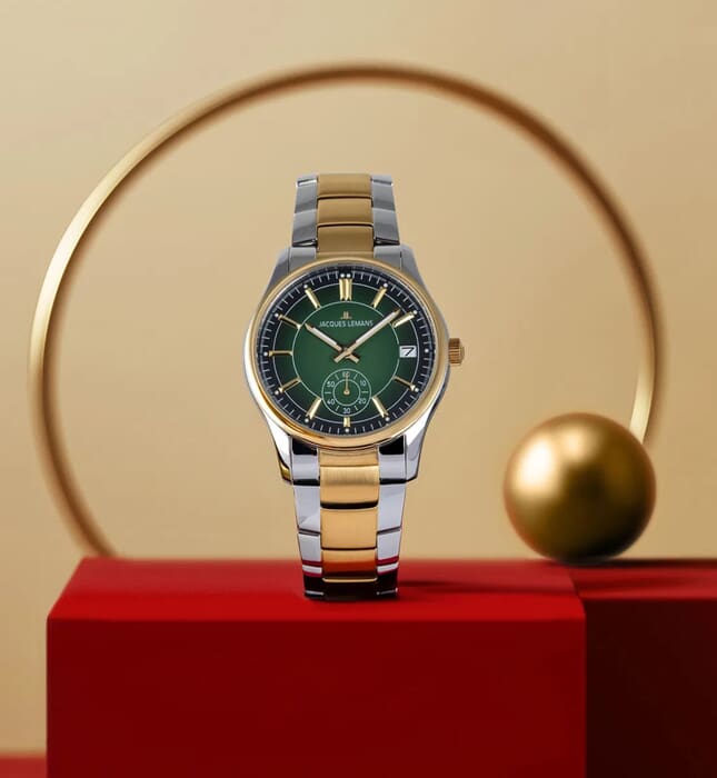Мужские часы Jacques Lemans Classic 1-2197I, механизм кварцевый, циферблат зеленый, браслет нержавеющая сталь + pvd — Изображение 7