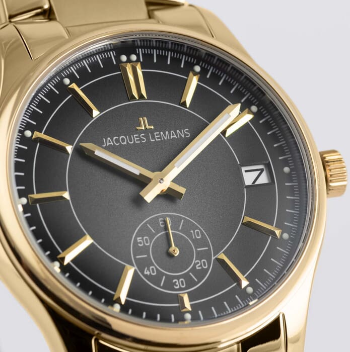 Мужские часы Jacques Lemans Classic 1-2197J, механизм кварцевый, циферблат черный, браслет нержавеющая сталь + pvd — Изображение 2