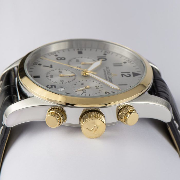 Мужские часы Jacques Lemans Classic 42-2E, механизм кварцевый, циферблат белый, браслет кожа — Изображение 3