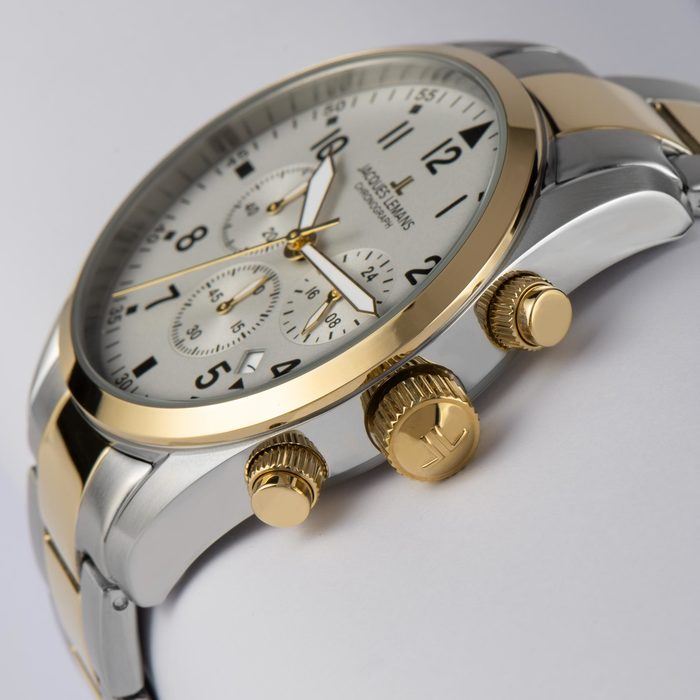 Мужские часы Jacques Lemans Classic 42-2G, механизм кварцевый, циферблат белый, браслет кожа — Изображение 2