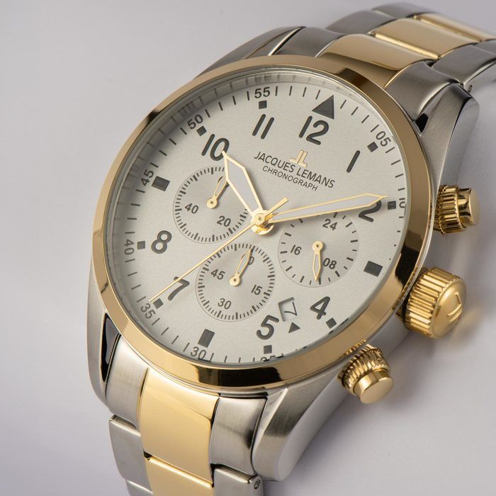 Мужские часы Jacques Lemans Classic 42-2G, механизм кварцевый, циферблат белый, браслет кожа — Изображение 3