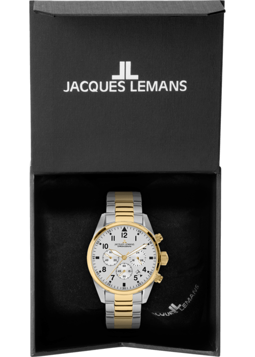 Мужские часы Jacques Lemans Classic 42-2G, механизм кварцевый, циферблат белый, браслет кожа — Изображение 6