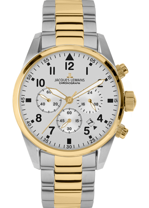 Мужские часы Jacques Lemans Classic 42-2G, механизм кварцевый, циферблат белый, браслет кожа — Изображение 1