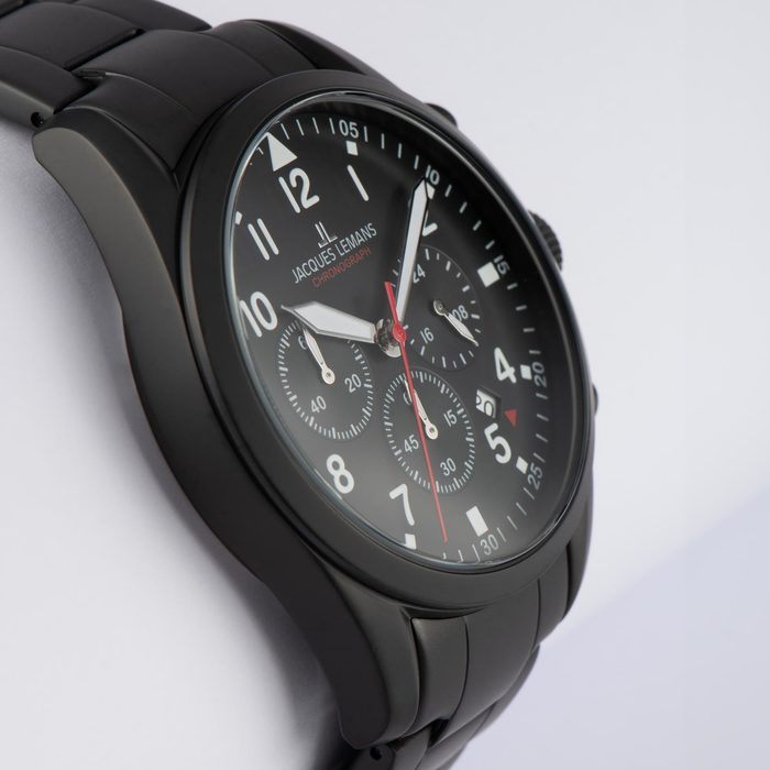 Мужские часы Jacques Lemans Classic 42-2H, механизм кварцевый, циферблат черный, браслет кожа — Изображение 5