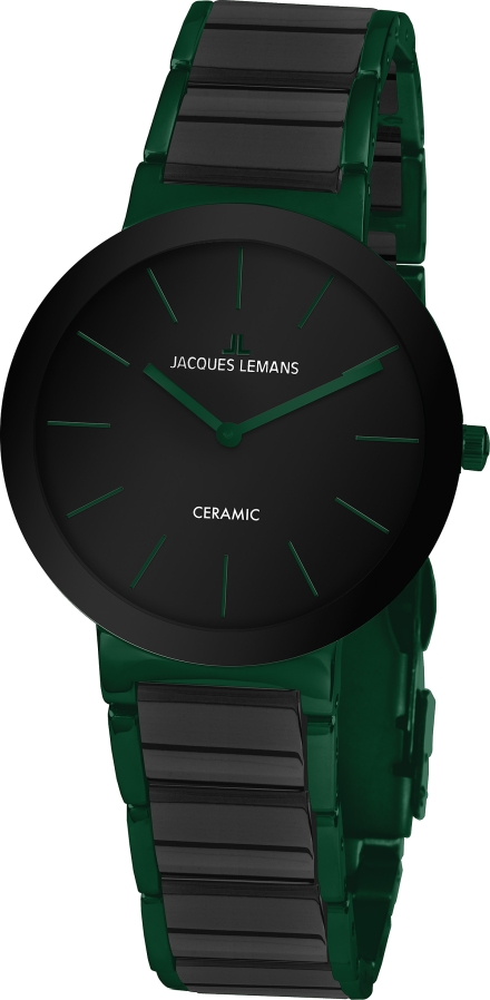Мужские часы Jacques Lemans High Tech Ceramic 42-8K, механизм кварцевый, циферблат черный, браслет керамический — Изображение 1
