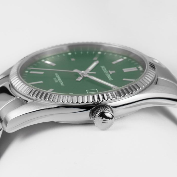 Мужские часы Jacques Lemans Classic 50-3E, механизм кварцевый, циферблат зеленый, браслет нержавеющая сталь — Изображение 4