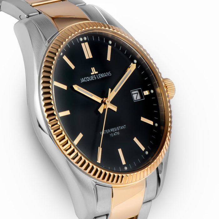 Мужские часы Jacques Lemans Classic 50-3I, механизм кварцевый, циферблат черный, браслет нержавеющая сталь — Изображение 2