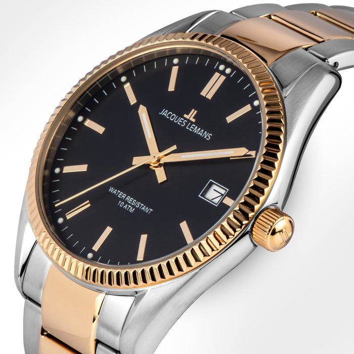 Мужские часы Jacques Lemans Classic 50-3I, механизм кварцевый, циферблат черный, браслет нержавеющая сталь — Изображение 3