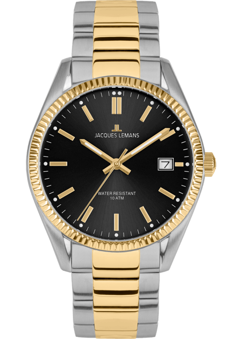 Мужские часы Jacques Lemans Classic 50-3I, механизм кварцевый, циферблат черный, браслет нержавеющая сталь — Изображение 1