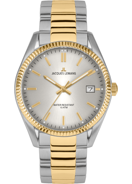 Мужские часы Jacques Lemans Classic 50-3J, механизм кварцевый, циферблат серый, браслет нержавеющая сталь — Изображение 1