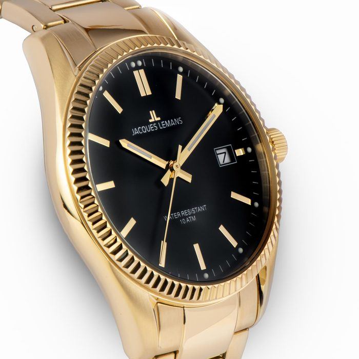 Мужские часы Jacques Lemans Classic 50-3M, механизм кварцевый, циферблат черный, браслет нержавеющая сталь — Изображение 2