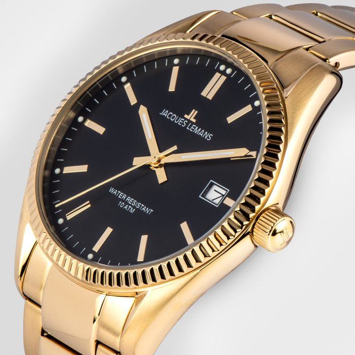 Мужские часы Jacques Lemans Classic 50-3M, механизм кварцевый, циферблат черный, браслет нержавеющая сталь — Изображение 3