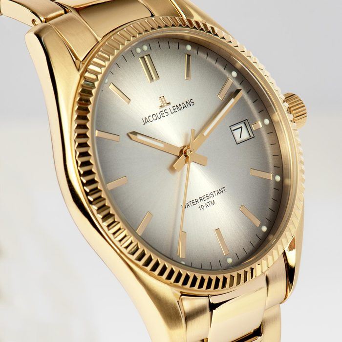 Мужские часы Jacques Lemans Classic 50-3N, механизм кварцевый, циферблат серый, браслет нержавеющая сталь — Изображение 2