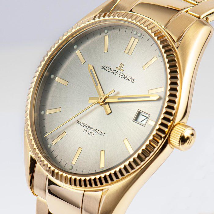 Мужские часы Jacques Lemans Classic 50-3N, механизм кварцевый, циферблат серый, браслет нержавеющая сталь — Изображение 3
