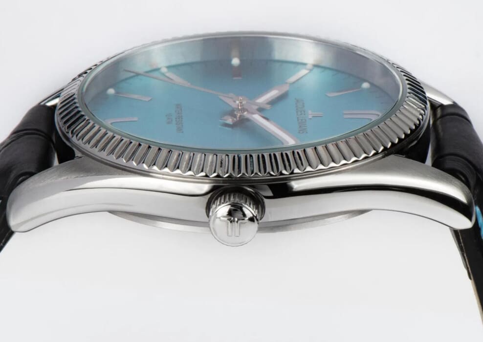 Мужские часы Jacques Lemans Classic 50-3S, механизм кварцевый, циферблат голубой, браслет кожа — Изображение 4