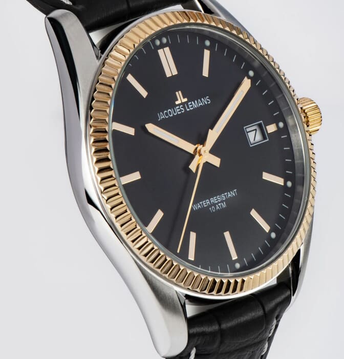 Мужские часы Jacques Lemans Classic 50-3U, механизм кварцевый, циферблат черный, браслет кожа — Изображение 3