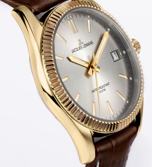 Мужские часы Jacques Lemans Classic 50-3X, механизм кварцевый, циферблат серебристый, браслет кожа — Изображение 3