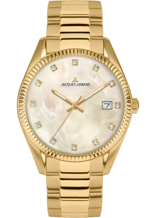 Женские часы Jacques Lemans Classic 50-4O, механизм кварцевый, циферблат белый, браслет нержавеющая сталь — Изображение 1
