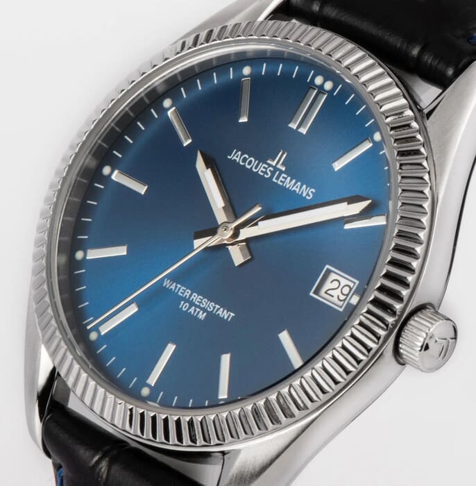 Женские часы Jacques Lemans Classic 50-4R, механизм кварцевый, циферблат синий, браслет кожа — Изображение 2