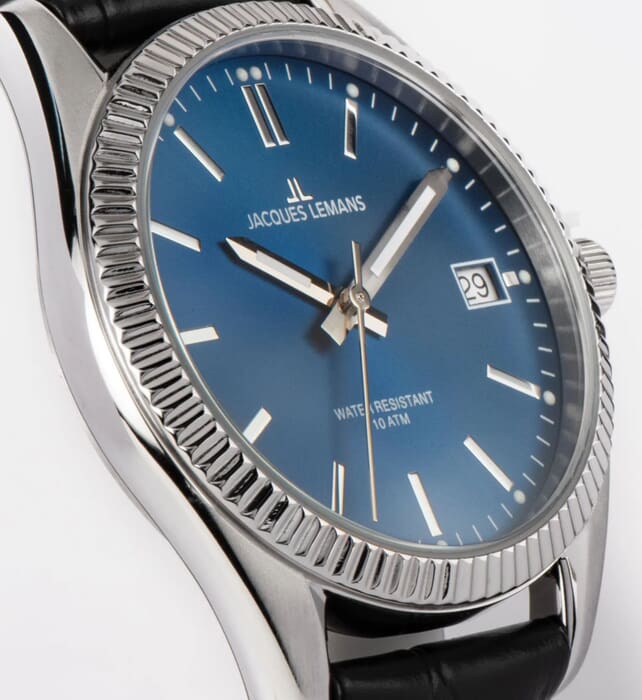Женские часы Jacques Lemans Classic 50-4R, механизм кварцевый, циферблат синий, браслет кожа — Изображение 3