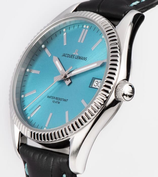 Женские часы Jacques Lemans Classic 50-4S, механизм кварцевый, циферблат голубой, браслет кожа — Изображение 2