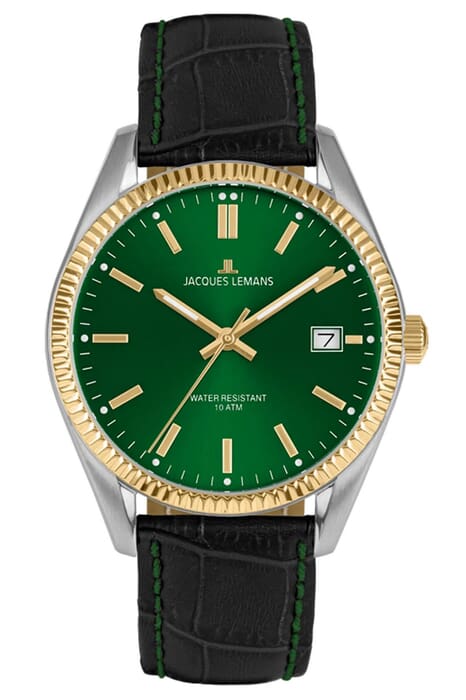 Женские часы Jacques Lemans Classic 50-4W, механизм кварцевый, циферблат зеленый, браслет кожа — Изображение 1