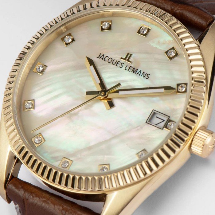 Женские часы Jacques Lemans Classic 50-4Y, механизм кварцевый, циферблат белый, браслет кожа — Изображение 2