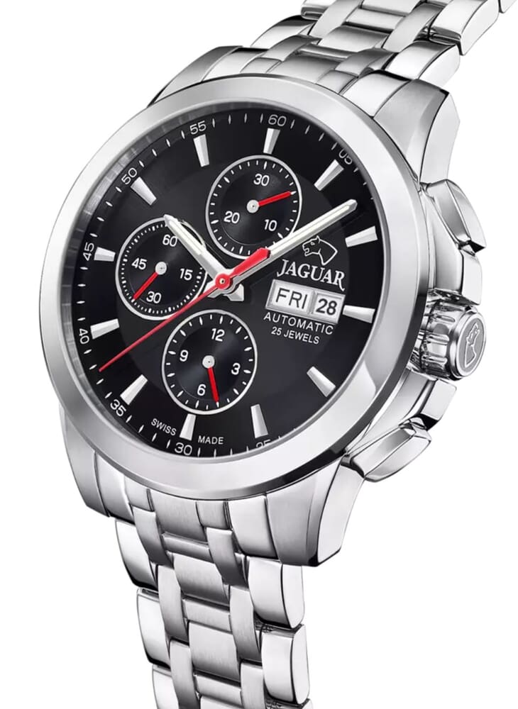 Мужские часы Jaguar Le Chronographe J978.4, механизм механические с автоподзаводом, циферблат черный, браслет нержавеющая сталь — Изображение 2