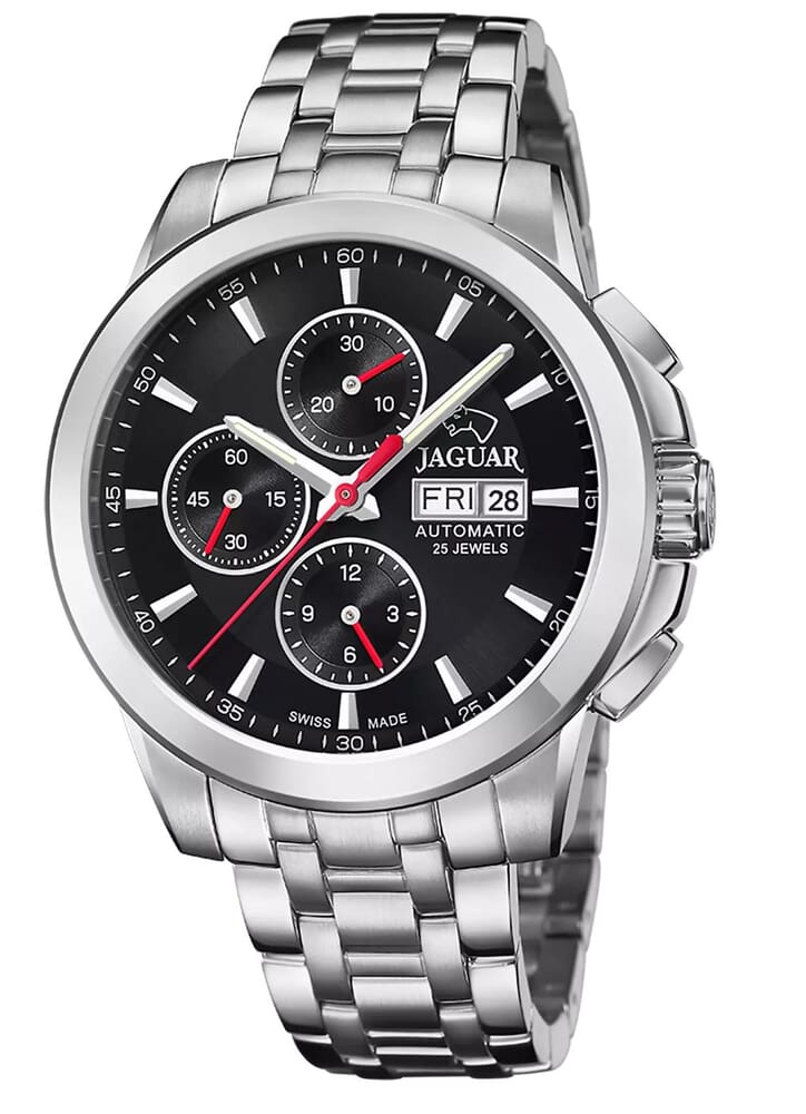 Мужские часы Jaguar Le Chronographe J978.4, механизм механические с автоподзаводом, циферблат черный, браслет нержавеющая сталь — Изображение 1