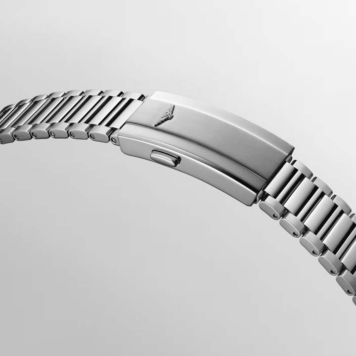 Мужские часы Longines Conquest Heritage L1.650.4.52.6, механизм механический с автоподзаводом, циферблат черный, браслет нержавеющая сталь — Изображение 5