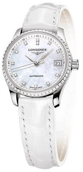 Женские часы Longines The Longines Master Collection L2.128.0.87.3, механизм механический с автоподзаводом, циферблат белый, браслет кожа — Изображение 2