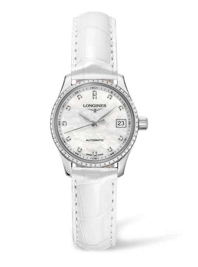 Женские часы Longines The Longines Master Collection L2.128.0.87.3, механизм механический с автоподзаводом, циферблат белый, браслет кожа — Изображение 1