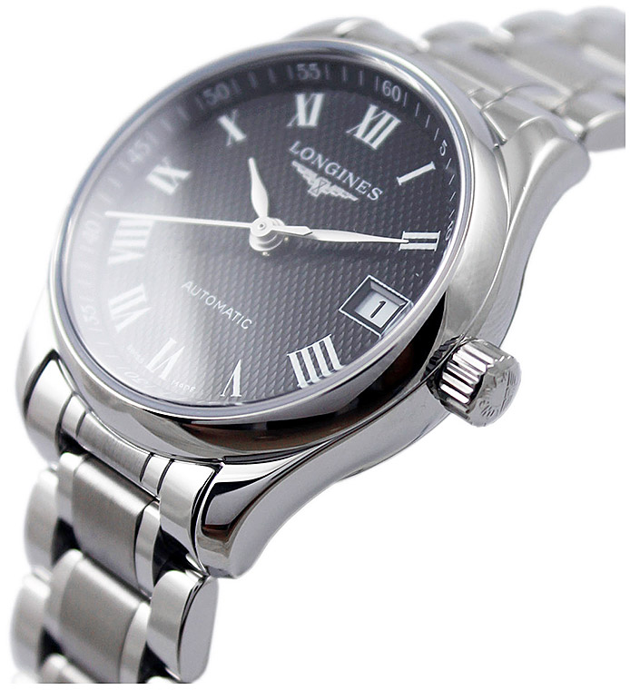 Женские часы Longines The Longines Master Collection L2.128.4.51.6, механизм механический с автоподзаводом, циферблат черный, браслет нержавеющая сталь — Изображение 3