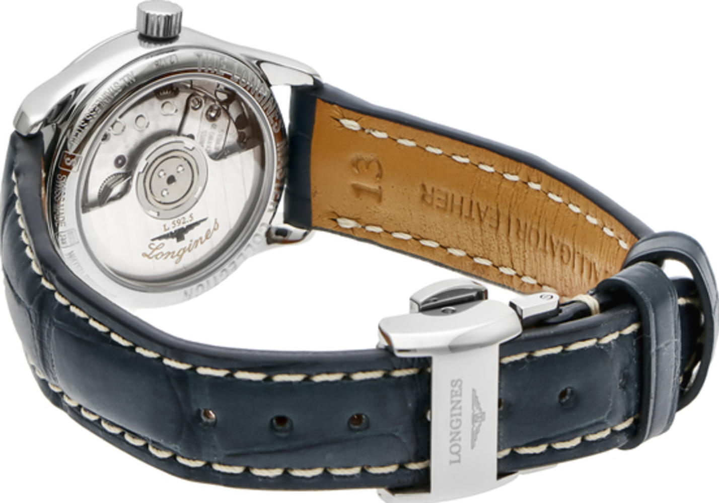 Женские часы Longines The Longines Master Collection L2.128.4.92.0, механизм механический с автоподзаводом, циферблат синий, браслет кожа — Изображение 2