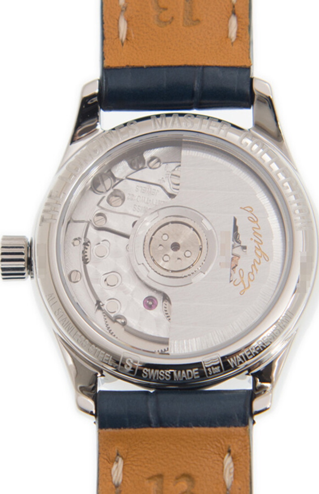 Женские часы Longines The Longines Master Collection L2.128.4.92.0, механизм механический с автоподзаводом, циферблат синий, браслет кожа — Изображение 5