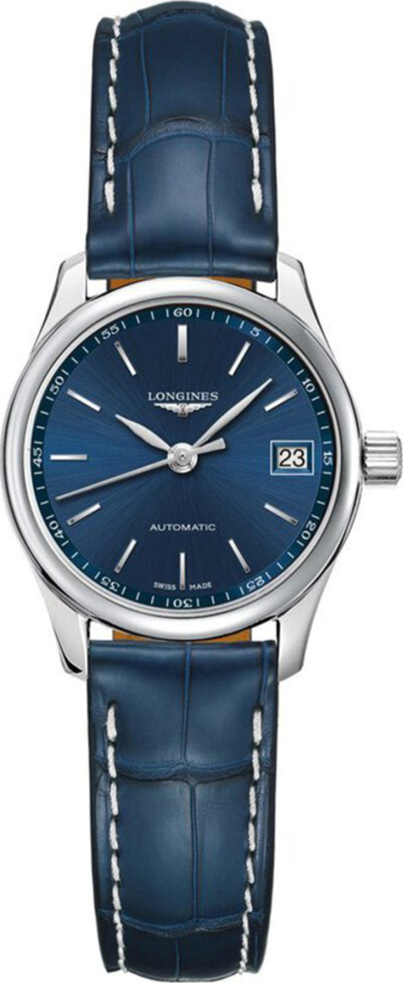 Женские часы Longines The Longines Master Collection L2.128.4.92.0, механизм механический с автоподзаводом, циферблат синий, браслет кожа — Изображение 1