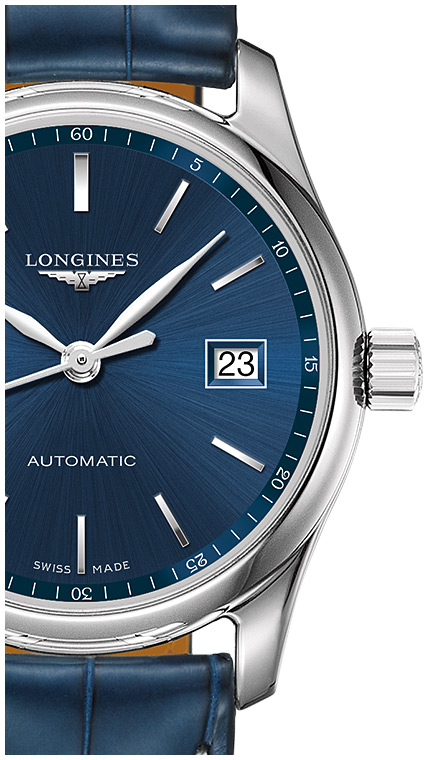 Женские часы Longines The Longines Master Collection L2.257.4.92.0, механизм механический с автоподзаводом, циферблат синий, браслет кожа — Изображение 2