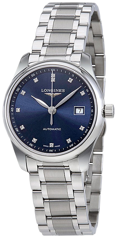 Женские часы Longines The Longines Master Collection L2.257.4.97.6, механизм механический с автоподзаводом, циферблат синий, браслет нержавеющая сталь — Изображение 2
