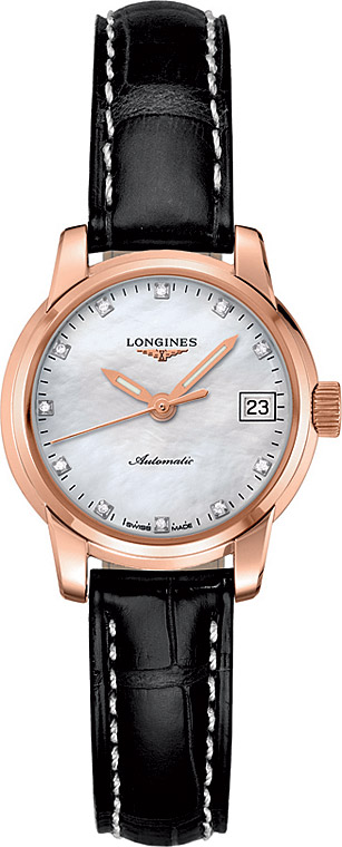 Женские часы Longines Saint-Imier Collection L2.263.8.88.3, механизм механический с автоподзаводом, циферблат белый, браслет кожа — Изображение 1